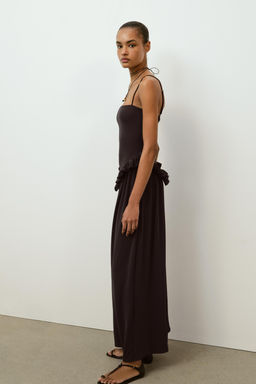 VESTIDO PEPLUM VOLUMEN / Marr?n oscuro - Zara фото 4