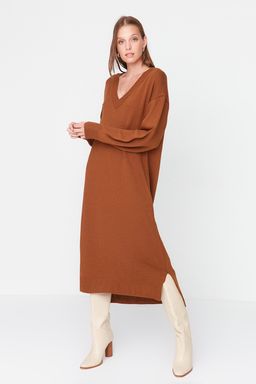 TRENDYOLMILLA Siyah Maxi Triko Genis Kal?p Elbise TWOAW23EL00642  фото 26