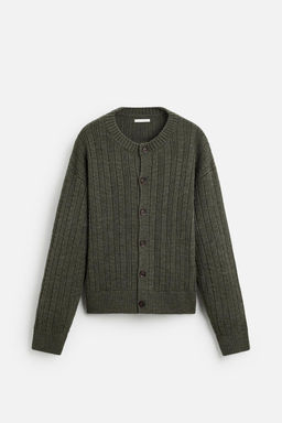 TEXTURED CABLE-KNIT CARDIGAN - Zara фото 6