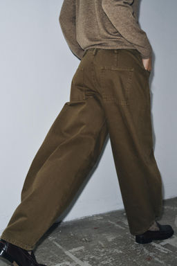 ZW COLLECTION BALLOON MID-WAIST JEANS - Zara фото 6
