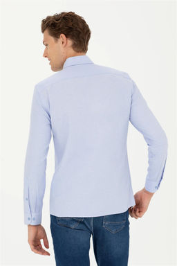 Мужская синяя базовая рубашка с длинным рукавом Неожиданная скидка в корзине - U.s. polo assn фото 5