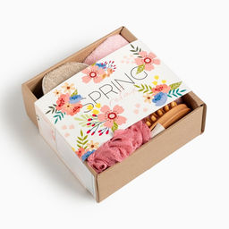 Подарочный набор Этель Spring, полотенце 30?60 см, мочалка, массажёр  фото 6