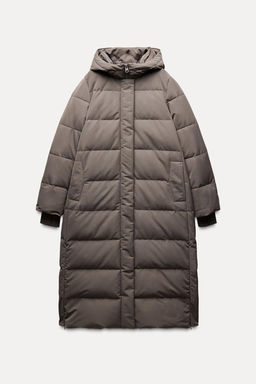 LONG HOODED WATER AND WIND RESISTANT PUFFER JACKET - Zara фото 9