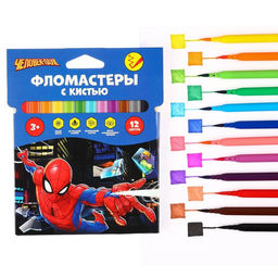 Фломастеры с кистью, 12 цветов, Человек-паук - Marvel фото 19
