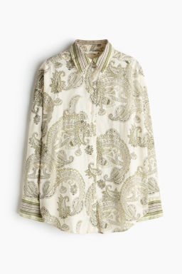 Camisa oversize en mezcla de lino - H&m фото 7