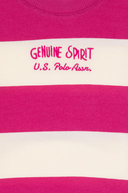 K_z _ocuk Pembe _izgili Bisiklet Yaka Sweatshirt Sepette S_rpriz _ndirim - U.s. polo assn фото 4