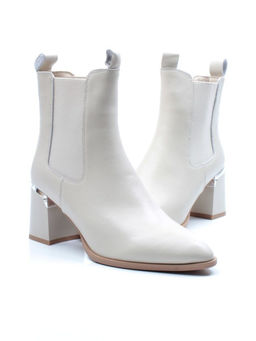 01-PCT161-2 BEIGE Ботинки Челси демисезонные женские (натуральная кожа, байка)
