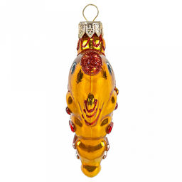 Елочная игрушка фигурка стеклянная Золотая рыбка 3,2х4,7х9,8см, ручная художественная роспись, подарочная упаковка (Россия) - Домашняя мода фото 3