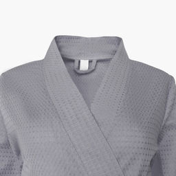 Халат вафельный женский Экономь и Я рукав 3/4, размер 42-44, серый, 100% хлопок, 200 г/м²