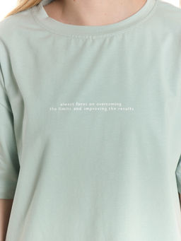 Футболка с принтом 22-7652 серо-голубой | черный - Mini maxi фото 18