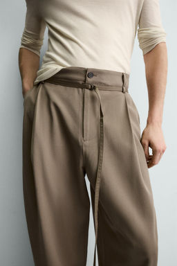 BALLOON FIT TROUSERS WITH PLEATS AND BELT - Zara фото 17