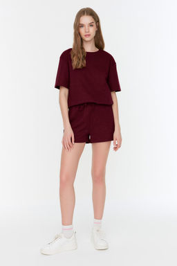 Trendyolmilla Siyah Waffle Kumas Sortlu Orme Pijama Tak?m? THMSS22PT0524  фото 37