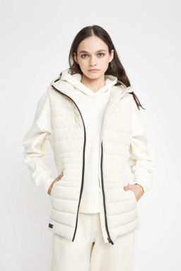 Водоотталкивающий надувной жилет с капюшоном DeFactoFit для спортсменов узкого кроя  фото 5