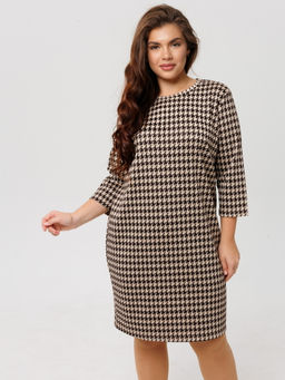 Платье женское П-176 (жаккард принт) Тёмно-серая ёлочка