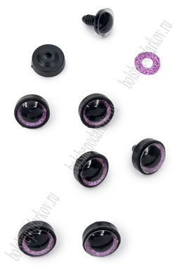 Фурнитура "Глазки для игрушек" 16 мм, с заглушками (20 шт) SF-6094, сиреневый