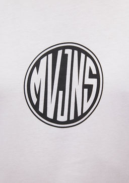 MVJNS Bask?l? Beyaz Tisort - Mavi фото 6