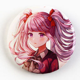 Цена за 10 шт. Значки закатные Аниме девочки, 38 мм, МИКС