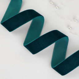 Лента бархатная, 25 мм, 181 м, зелёная №72 - Арт узор фото 2