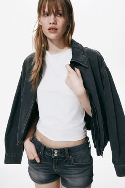 Minishorts denim de talle bajo - H&m фото 6