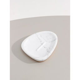 Аксессуары для ванной Мрамор, 3 предмета, мыльница, дозатор 230 мл, стакан, белые - Simaland фото 5