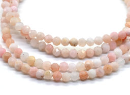 Бусы и браслет из опала розового шарик гр.3мм, 47см, 18см