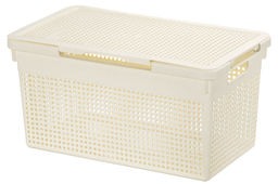 Корзина с крышкой 21 л 45,5*26,5*23,5 см Лофт узкая, слоновая кость (модель 562126) - Elan gallery фото 9