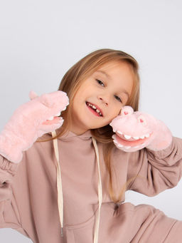 Варежки детские меховые на шнурке Kim Lin