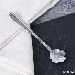 Ложка чайная серебро Цветочек/ MJ017 /уп 400/
