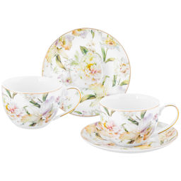Чайная пара 4 пр. 250 мл 12,5*9*6,5 см "Корнелия" фарфор NEW BONE CHINA