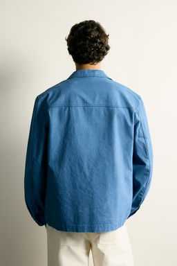 SOBRECAMISA LAVADA REGULAR FIT BOLSILLOS / Azul - Zara фото 3