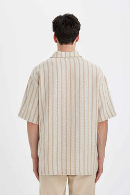 Рубашка оверсайз с воротником поло и короткими рукавами - Defacto фото 6