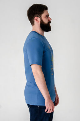 Арт. 614-153 Футболка мужская 48-56 (5 шт) Цвет:синий