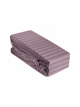 Проcтыня сатин-страйп 180х200+25 на резинке лиловый сатин