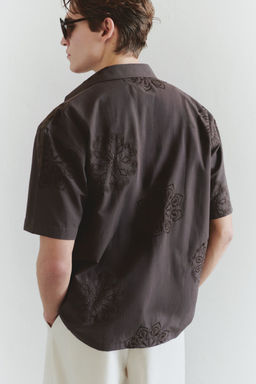 TRENDYOL MAN Limited Edition Kahverengi Regular Fit Nak?s islemeli Brode Gomlek TMNSS25GO00039 - Trendyolmilla фото 2