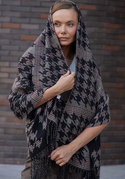 в составе ШЕРСТЬ и КАШЕМИР Большой, мягкий, теплый двусторонний палантин. - Tantino фото 16