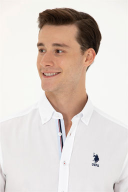 U. S. Polo Assn / Мужская белая рубашка с длинным рукавом - U.s. polo assn фото 2