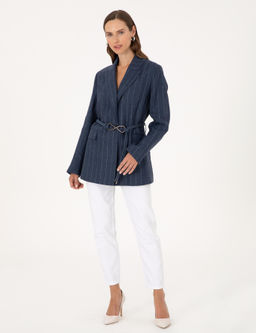 Lacivert Regular Fit Keten Ceket - Pierre cardin фото 4