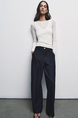 STRAIGHT-LEG TROUSERS WITH SEAM DETAIL - Zara фото 10