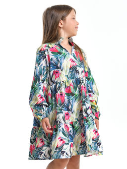 Платье нарядное хлопковое UD 7933 цветы Протея - Mini maxi фото 8