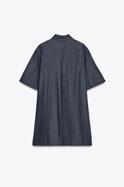 ZW COLLECTION DENIM MINI DRESS - Zara фото 9