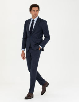 Темно-синий приталенный костюм - Cacharel фото 3