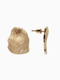 Цена за 2 шт. Серьги металл «Мятые», цвет золото