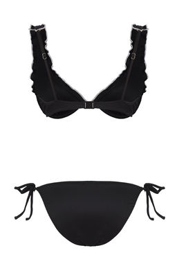 TRENDYOLMILLA Siyah Ucgen Kontrast Renk Biyeli Dokulu Regular Pretty Bikini Tak?m? TBESS25BT00039  фото 6