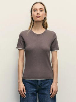 Футболка с контрастными окантовками / Zarina фото 3