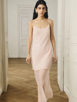 Двуслойное платье миди с пайетками / Zarina