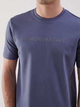 Bisiklet Yaka Bask?l? Erkek Ti??rt