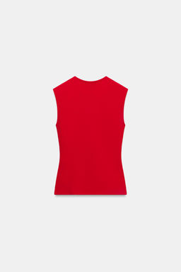 CAMISETA MANGA SISA / Rojo - Zara фото 6