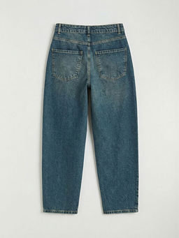 Ta?l? Barrel Fit Kad?n Jean Pantolon