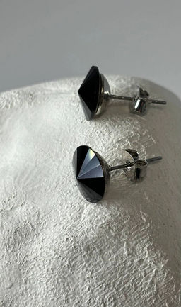 Серьги-гвоздики PR0506 черный - Mini maxi фото 2