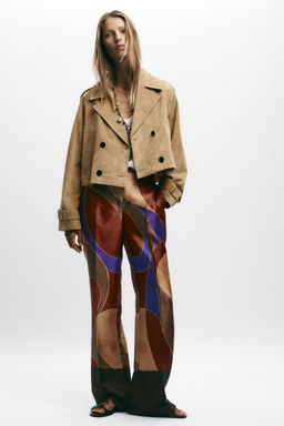 PRINTED SATIN TROUSERS